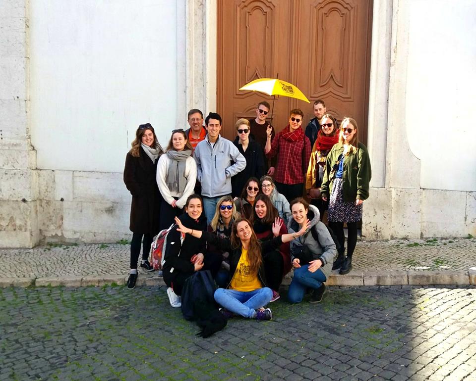 small free walking tour group in Lisbon